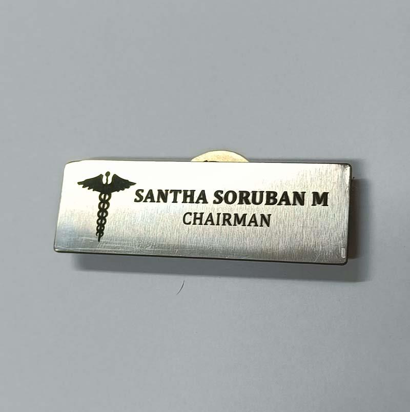 STEEL BADGE LASER ETCHING